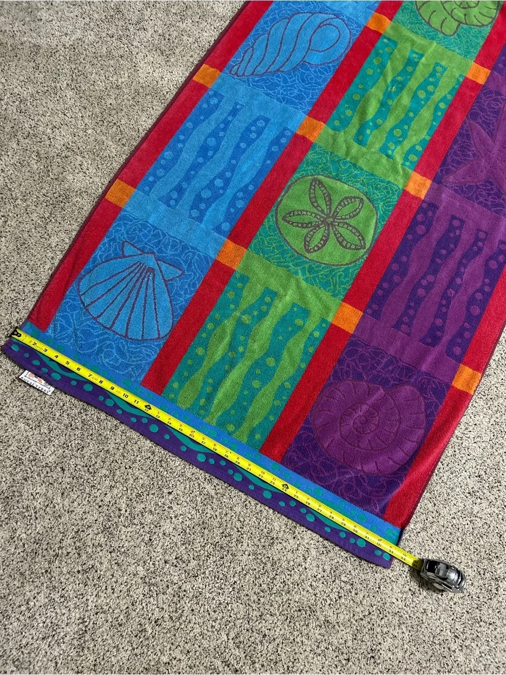 Vintage Barth & Dreyfuss Royal Terry Beach Theme W Vibrant Colors Beach Towel